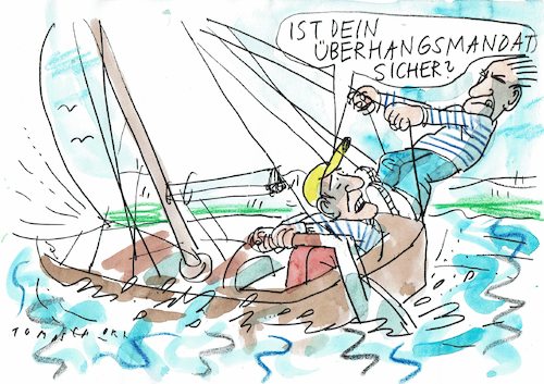 Cartoon: Überhangmandat (medium) by Jan Tomaschoff tagged bundestag,wahlrecht,bundestag,wahlrecht