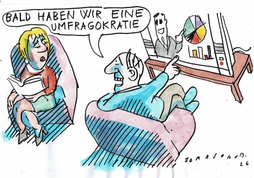 Cartoon: Umfragen (medium) by Jan Tomaschoff tagged wahlen,umfragen,wahlen,umfragen