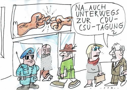 Cartoon: Union (medium) by Jan Tomaschoff tagged cdu,csu,cdu,csu