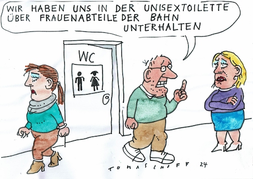 Cartoon: Unisex (medium) by Jan Tomaschoff tagged gender,frauen,gewalt,belästigung,coedukation,gender,sex,frauen,gewalt,belästigung,coedukation