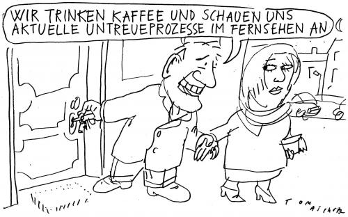 Cartoon: Untreue (medium) by Jan Tomaschoff tagged tv,prozesse,soaps,
