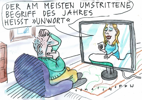 Cartoon: Unwort (medium) by Jan Tomaschoff tagged unwort,diskurs,streitkultur,unwort,diskurs,streitkultur