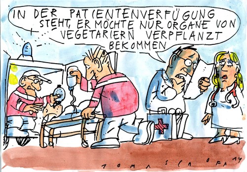 Cartoon: Vegetarier (medium) by Jan Tomaschoff tagged gesundheit,vegetarier,gesundheit,vegetarier