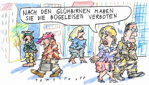 Cartoon: Verbote (medium) by Jan Tomaschoff tagged glühbirnenverbot