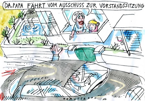 Cartoon: vereinbarkeit (medium) by Jan Tomaschoff tagged interessenkonflikte,lobby,interessenkonflikte,lobby