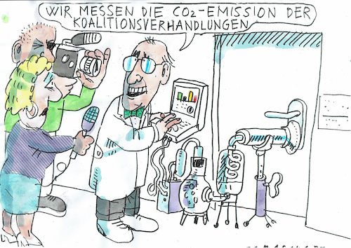 Cartoon: Verhandlungen (medium) by Jan Tomaschoff tagged koalitionen,verhandlungen,co2,koalitionen,verhandlungen,co2
