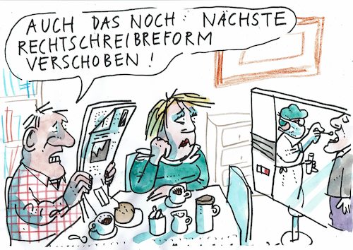 Cartoon: verschoben (medium) by Jan Tomaschoff tagged epidemie,corona,verschiebungen,epidemie,corona,verschiebungen