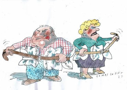 Cartoon: Verzicht (medium) by Jan Tomaschoff tagged wohlstand,sparen,staatsschulden,wohlstand,sparen,staatsschulden