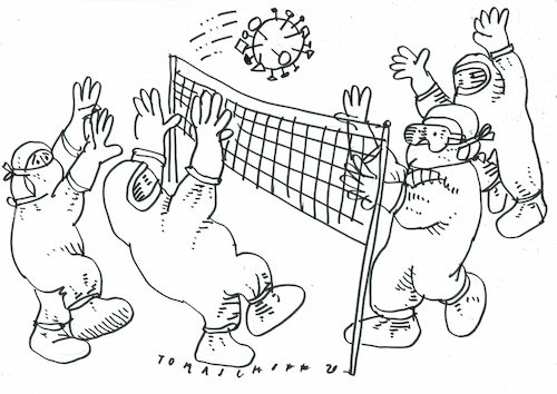 Cartoon: Virus (medium) by Jan Tomaschoff tagged virus,corona,epidemie,virus,corona,epidemie