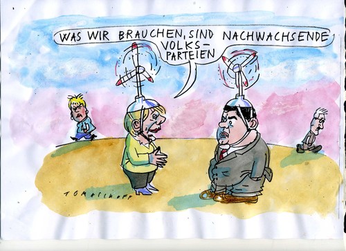 Cartoon: Volksparteien (medium) by Jan Tomaschoff tagged politikverdrossnheit,volksparteien,politikverdrossnheit,volksparteien
