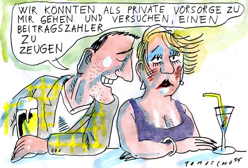 Cartoon: vorsorge (medium) by Jan Tomaschoff tagged vorsorge,vorsorge,liebe,privat,finanzen