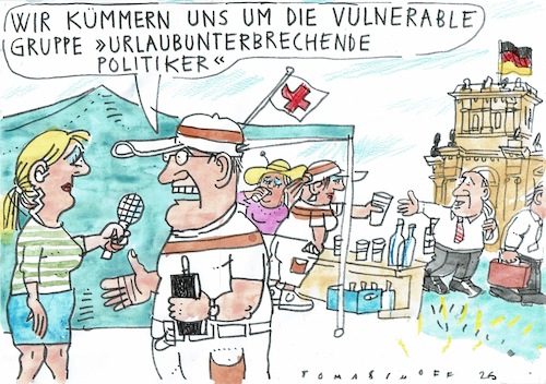 Cartoon: vulnerabel (medium) by Jan Tomaschoff tagged politiker,ansprüche,versorgung,politiker,ansprüche,versorgung