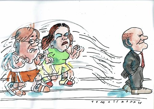 Cartoon: Wahlkampf (medium) by Jan Tomaschoff tagged cdu,grüne,spd,scholz,cdu,grüne,spd,scholz