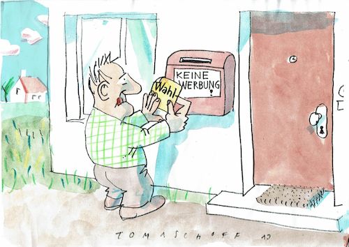 Cartoon: Wahlwerbung (medium) by Jan Tomaschoff tagged wahlen,verdrossenheit,wahlwerbung,wahlen,verdrossenheit,wahlwerbung