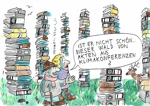 Cartoon: Wald (medium) by Jan Tomaschoff tagged klima,konferenz,gerede,klima,konferenz,gerede