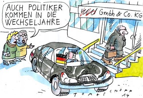 Cartoon: Wechseljahre (medium) by Jan Tomaschoff tagged lobby,politik,politik,lobby