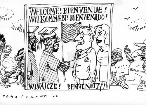 Cartoon: Welcome! (medium) by Jan Tomaschoff tagged welcome