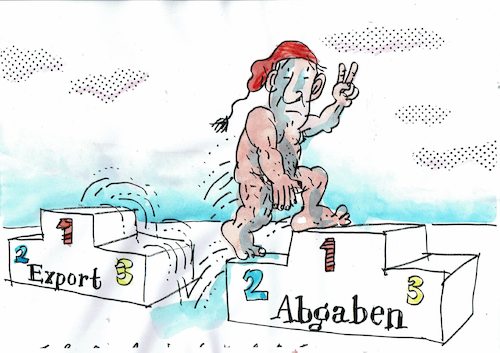 Cartoon: Weltmeister (medium) by Jan Tomaschoff tagged export,sozialabgaben,export,sozialabgaben