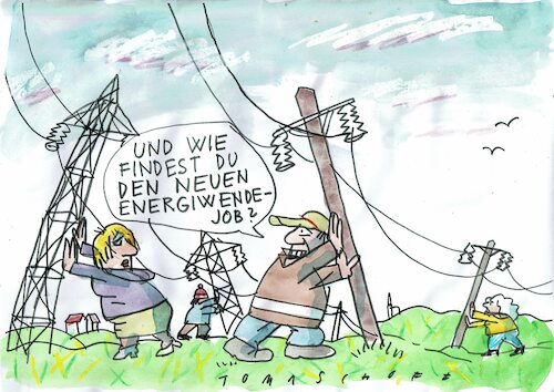 Cartoon: Wendejobs (medium) by Jan Tomaschoff tagged energiewende,jobs,energiewende,jobs