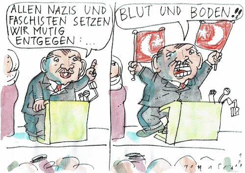Cartoon: Widerstandskämpfer (medium) by Jan Tomaschoff tagged erdogan,präsidialsystem,nazivorwurf,erdogan,präsidialsystem,nazivorwurf