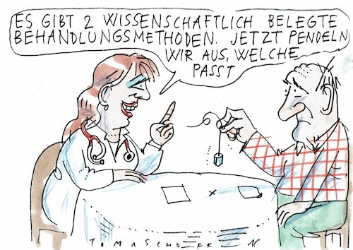 Cartoon: wissenschaftlich (medium) by Jan Tomaschoff tagged wissenschaft,glaube,medizin,wissenschaft,glaube,medizin