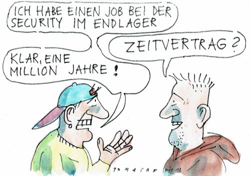Cartoon: Zeit (medium) by Jan Tomaschoff tagged atommüll,endlager,zeit,atommüll,endlager,zeit