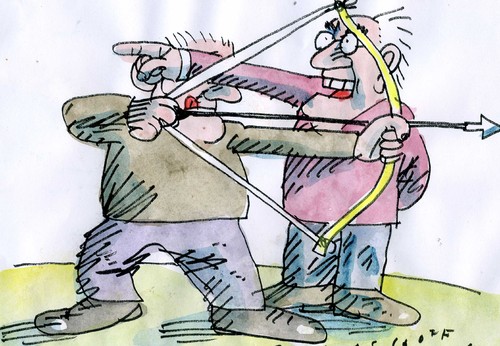 Cartoon: zielsicher (medium) by Jan Tomaschoff tagged chaos,chaos