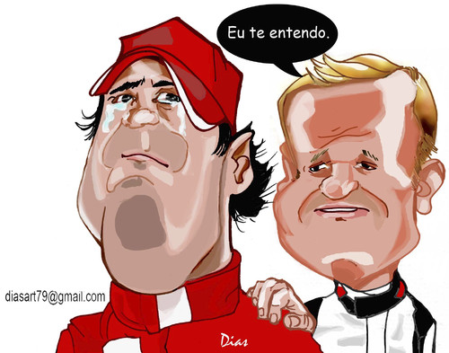 Cartoon: Felipe Massa e Rubinho (medium) by MRDias tagged caricature,charge