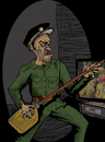 Cartoon: rock n broom (small) by FART tagged thrash,metal