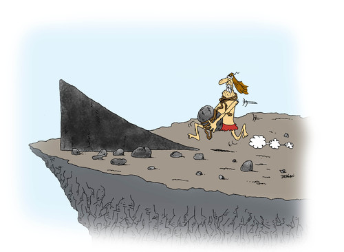 Cartoon: suicide (medium) by draganm tagged suicide,stone,age