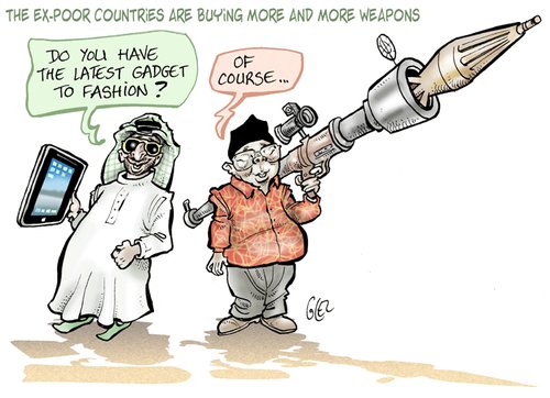 Cartoon: Arms (medium) by Damien Glez tagged arms,weapons,poor,countries