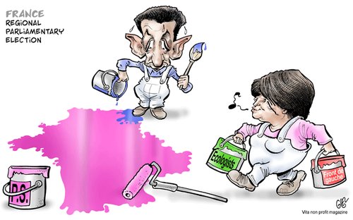 Cartoon: France (medium) by Damien Glez tagged regional,parliamentary,election,france,sarkozy