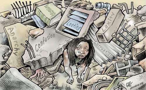Cartoon: Haiti (medium) by Damien Glez tagged haiti,earthquake