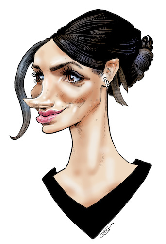 Cartoon: Meghan Markle (medium) by Damien Glez tagged meghan,markle,princess,england,united,kingdom,america,meghan,markle,princess,england,united,kingdom,america