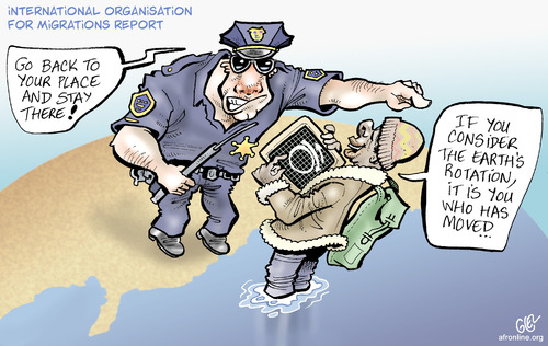 Cartoon: Migration (medium) by Damien Glez tagged migration