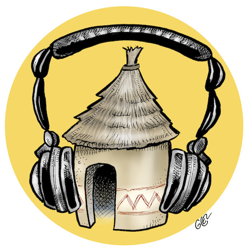 Cartoon: Radio in Africa (medium) by Damien Glez tagged radio,africa,media,press