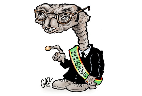 Cartoon: Robert E.T. Mugabe (medium) by Damien Glez tagged mugabe,zimbabwe