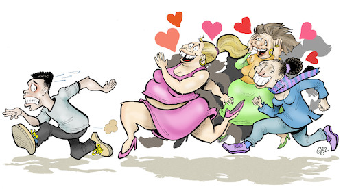 Cartoon: Success in love (medium) by Damien Glez tagged success,in,love,seduction,man,woman,success,in,love,seduction,man,woman