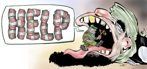 Cartoon: Terrorism (medium) by Damien Glez tagged terrorism,jihad,islamism,hostages,africa,sahel,terrorism,jihad,islamism,hostages,africa,sahel