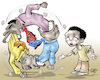 Cartoon: Political oppositions (small) by Damien Glez tagged political,opposition,politician,democracy
