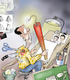 Cartoon: Responsible caricaturist (small) by Damien Glez tagged responsible,caricaturist,cartoon,caricature,press,media