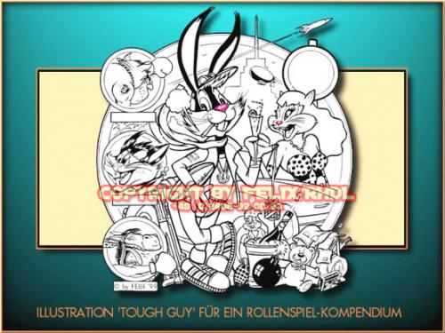 Cartoon: Character Design - Rollenspiel (medium) by FeliXfromAC tagged hare,hase,rabbit,cat,katze,tier,tiere,animal,animals,character,mascot,felix,alias,reinhard,horst,cool,streetlife,dog,hund,pferd,horse,aachen,design,line,comic,cartoon,