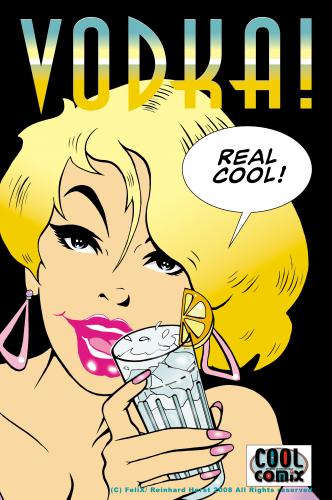Cartoon: Comic Poster Vodka (medium) by FeliXfromAC tagged vodka,wodka,poster,stockart,girl,frau,woman,felix,alias,reinhard,horst,drunk,trinken,drink,cool,comix,felixfromac,design,line,aachen