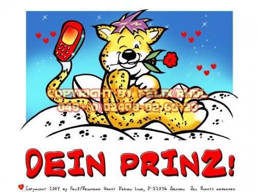 Cartoon: Dein Prinz! (medium) by FeliXfromAC tagged leopard,dein,prinz,love,sleepy,einschlafen,charakter,model,sheet,felix,alias,reinhard,horst,aachen,devil,teufel,mascot,sympathiefigur,gute,nacht,design,line,layout,entwurf,rot,red,comic,cartoon,illustration