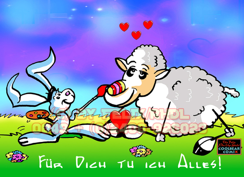 Cartoon: Happy Easter to all members! (medium) by FeliXfromAC tagged felix,alias,reinhard,horst,design,line,aachen,illustration,illustrator,comic,zeichner,comiczeichner,nrw,brettspiel,sympathie,figuren,mascot,cartoon,russland,china,usa,sw,bw,felixfromac,from,ac,coolbär,comix,erotainment,sheep,happy,esater,motiv