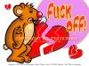 Cartoon: Rockys Goodbye (small) by FeliXfromAC tagged nice,animals,tiere,tier,logos,sympathiefiguren,mascots,wallpapers,characters,characterdesign,figuren,hey,melde,dich,whimsical,felix,alias,reinhard,horst,reinhard,horst,design,line,bär,bear,red,love,herzen,beziehung,aachen,fuck,off,