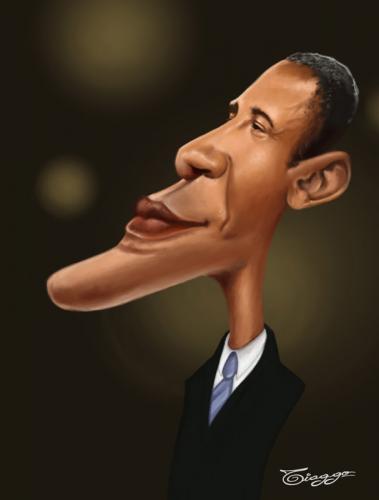 Cartoon: Barak Obama (medium) by Tiaggo Gomes tagged barak,obama,caricatura,tiaggo,caricature