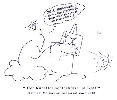 Cartoon: OBERKUENSTLER (medium) by Bop Tag tagged kunst,künstler,gott,kirche,religion,kultur,
