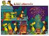 Cartoon: Lilli und Marvin - Sylvester (small) by salinos tagged lill,marvin,sylvester,popcor,feuerwerk,bär,drache