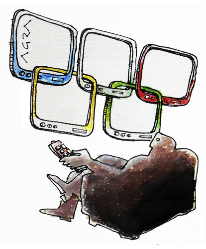Cartoon: olympicvision (medium) by AGRA tagged television,olympics,sports